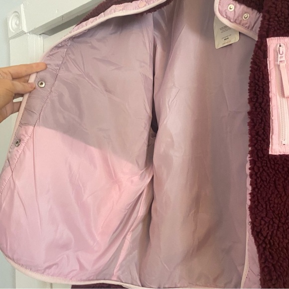 Fabletics Burgundy and Pink Tahoe Teddy Jacket NWT size medium - Picture 6 of 9